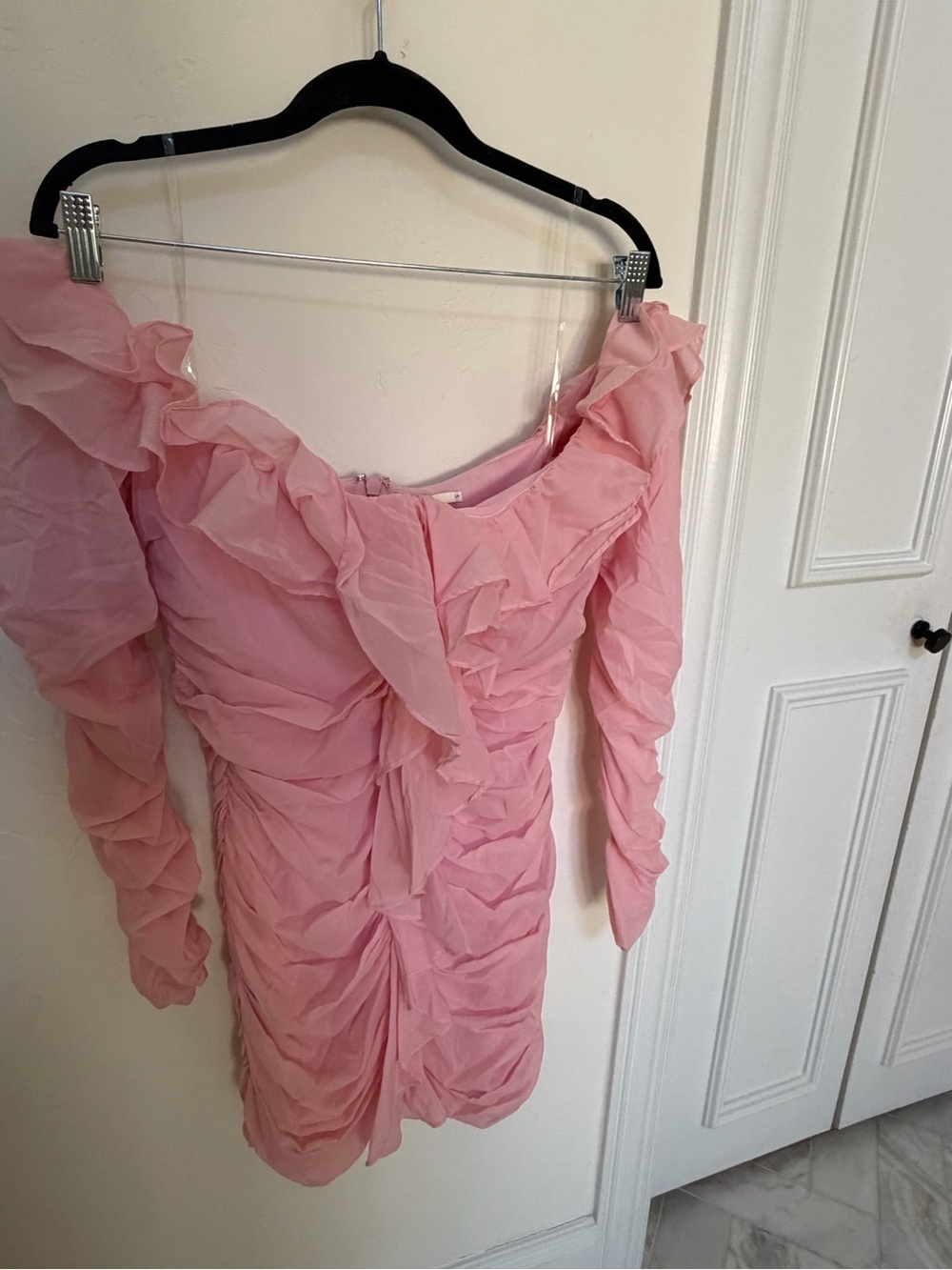 House of CB Pink  Mini Dress with Ruffle Trim